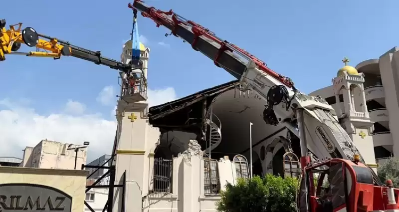 İskenderun’da Ağır Hasar Gören Aziz Nikola Rum Ortodoks Kilisesi'nde Güçlendirme çalışmaları Yapılıyor