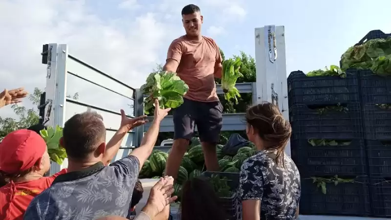 Hayırsever Tarafından Depremzedelere Sebze Ve Meyve Dağıtıldı