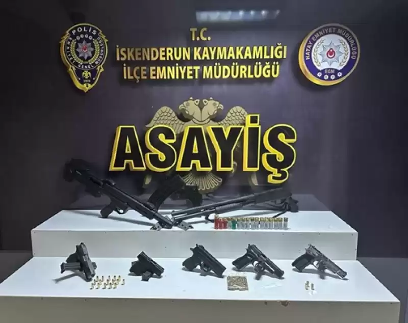 Hatay'da Asayiş Uygulamasında Ruhsatsız Silah Ele Geçirildi  