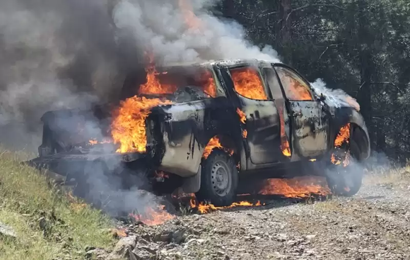 Hassa'da Ormanlık Alandaki Kamyonette çıkan Yangın Söndürüldü  