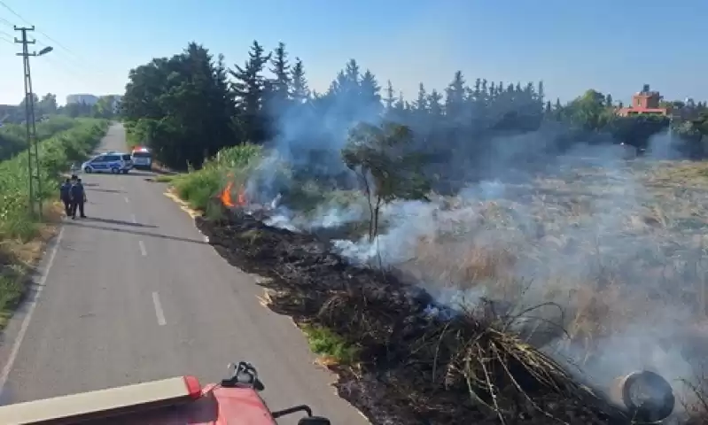 Arsuz'da Otluk Alanda çıkan Yangın Söndürüldü