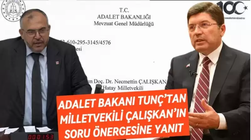 Adalet Bakanı Tunç’tan Milletvekili Çalışkan’ın Soru önergesine Yanıt