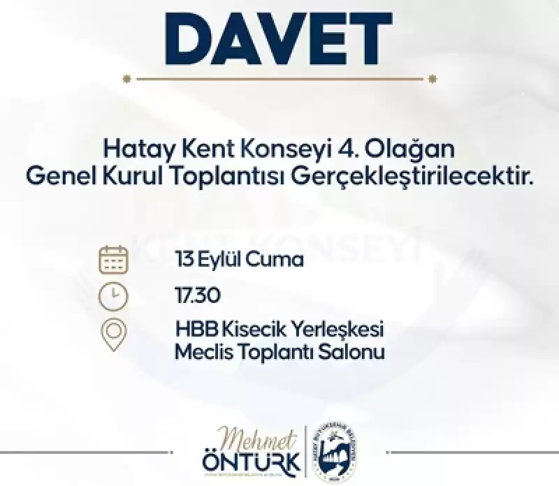 Hatay Kent Konseyi Bugün Toplanıyor