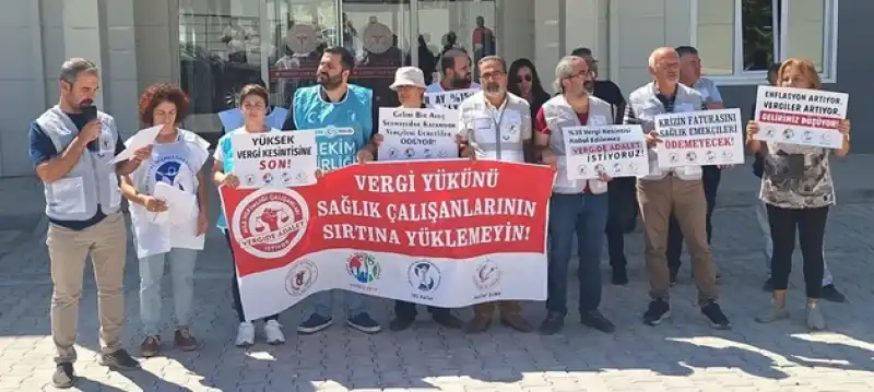 Sağlık çalışanları, ‘vergide Adalet’ Eylemi