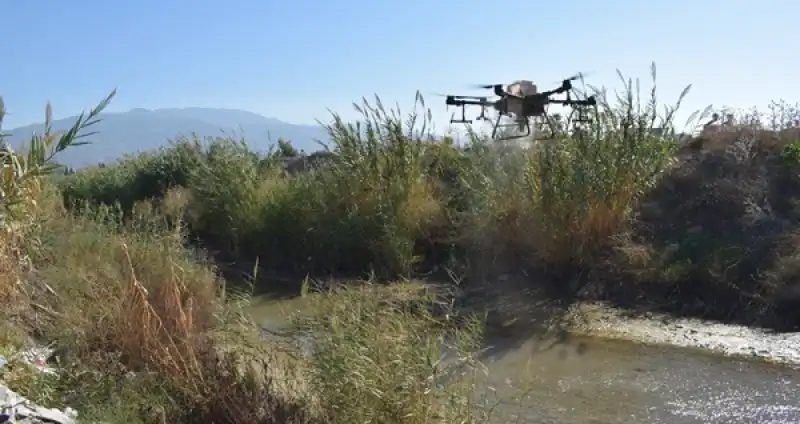 Karadan Ulaşılamayan Noktalar Drone Ile Ilaçlandı