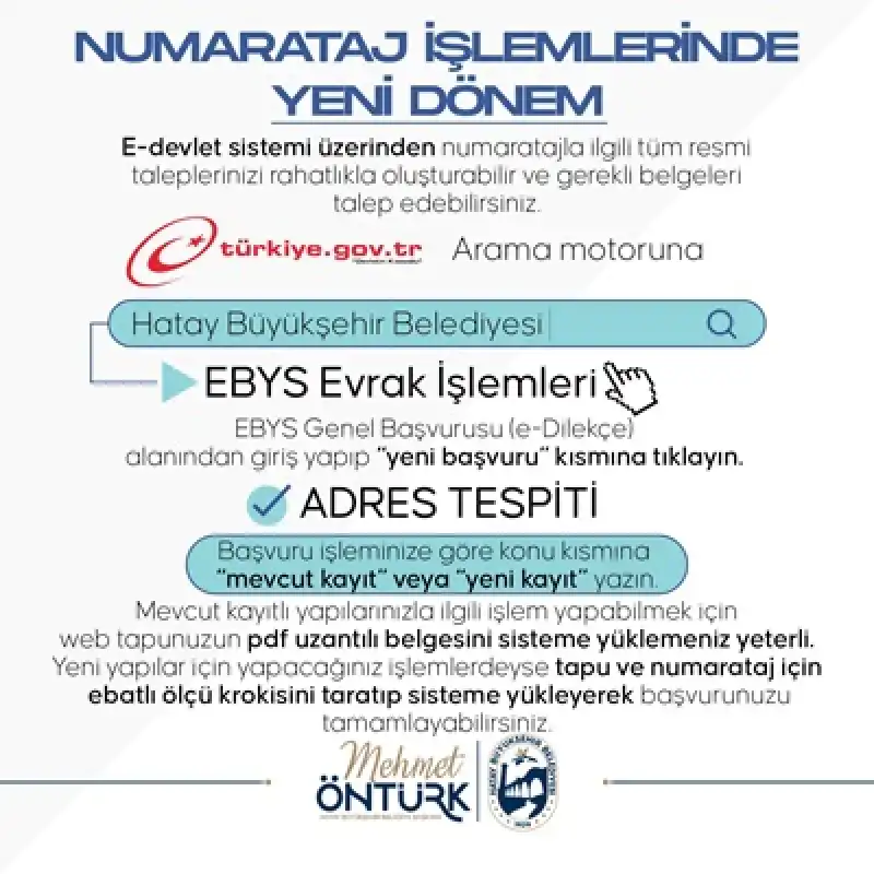 Numarataj Işlemlerinde Yeni Dönem Başvurular E Devlet üzerinden Yapılabilecek