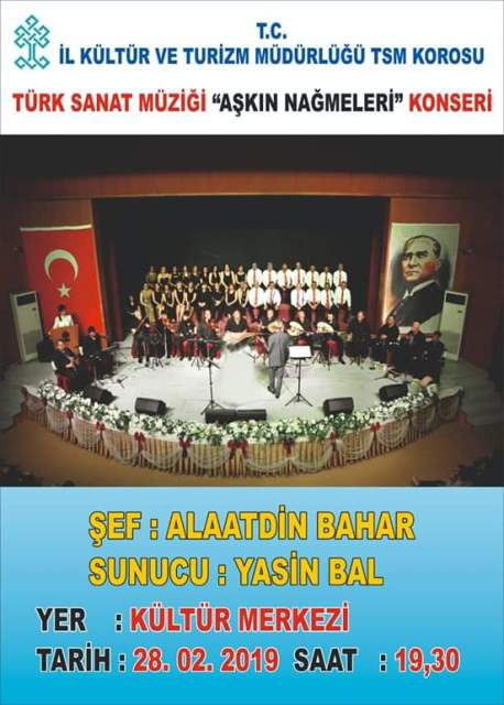 Aşkın nağmeleri konseri 28 Şubatta