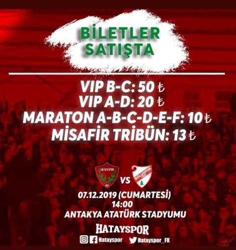 Hatayspor Boluspor maçı biletleri satışa çıktı