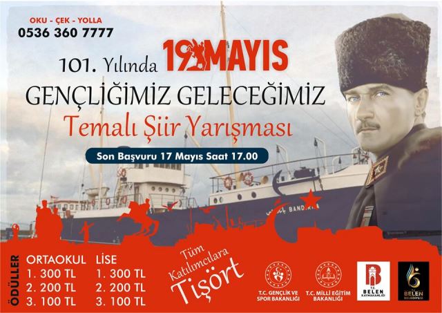 Belende 19 Mayısın anısına şiir yarışması