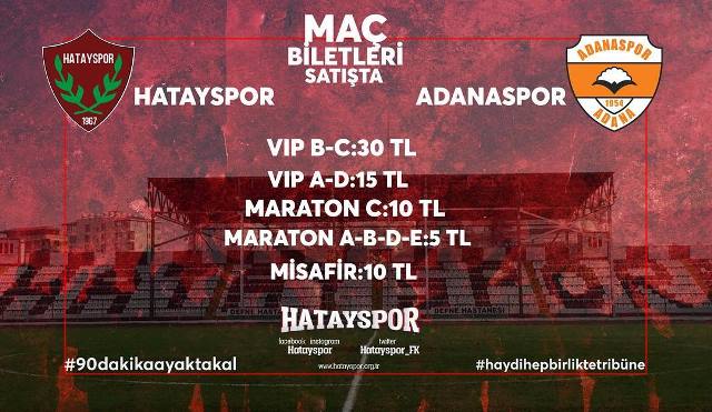 Hatayspor Adanaspor maçının biletleri satışa çıktı