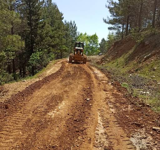 HBB den yoluklar mahallesi yayla yolunda yol satihi düzeltme çalışması