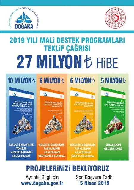 DOĞAKA 2019 Yılı Mali Destek Programları ilan edildi