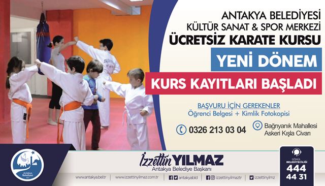 Antakya Belediyesi Karate kursu için kayıt başladı