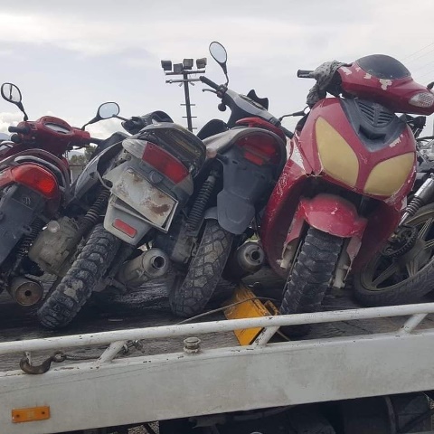 Gürültü kirliliği yapan ve tescilsiz motosikletler toplanıyor