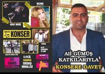 İşinsanı Ali Gümüş’ten halkımız mutlu olsun konserine davet  