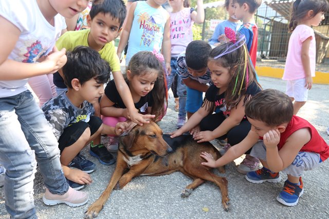 Minik kalpli çocuklar minik dostlarıyla vakit geçirdi