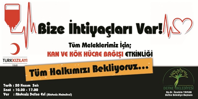 Defne Belediyesi Kan ve Kök Hücre Bağışı etkinliği