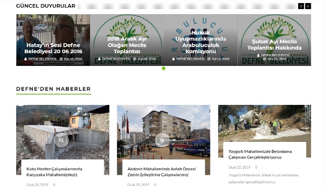 Defne Belediyesinin yeni web sitesi yayında