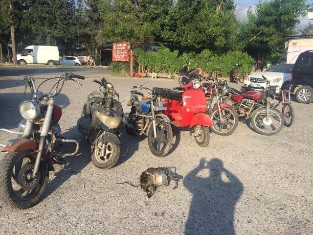 Çalıntı motosikletler ele geçirildi