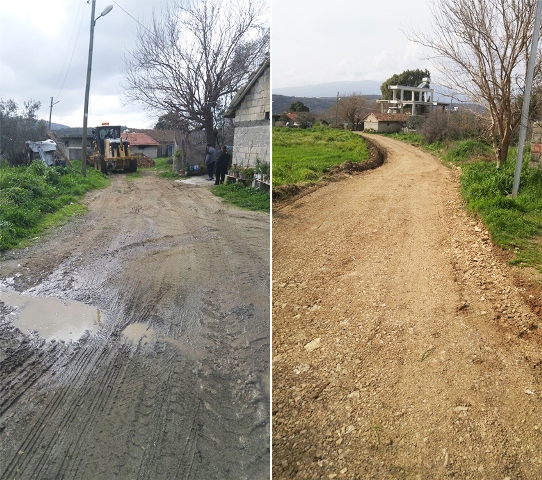 Defne Belediyesi Harbiye de yolları onarıyor