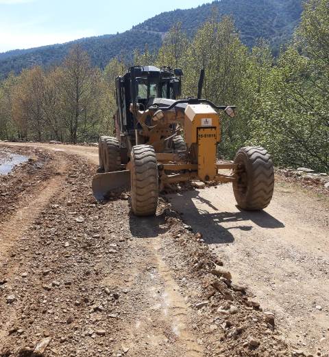 Çardak yayla yoluna yol genişletme ve stabilize yol çalışması