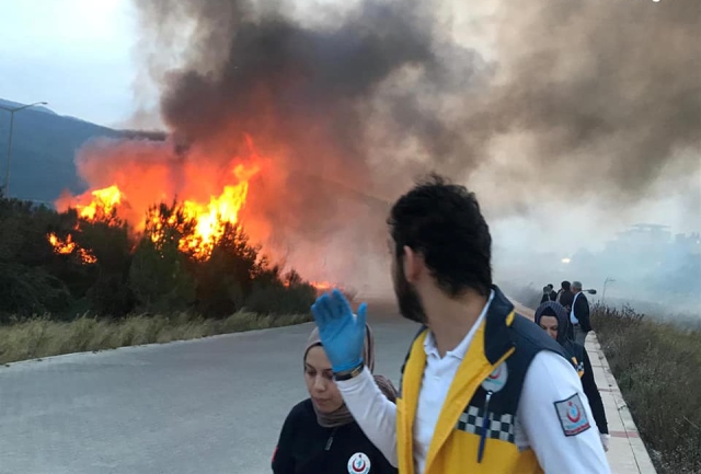 Yangın rüzgarın etkisiyle büyüdü