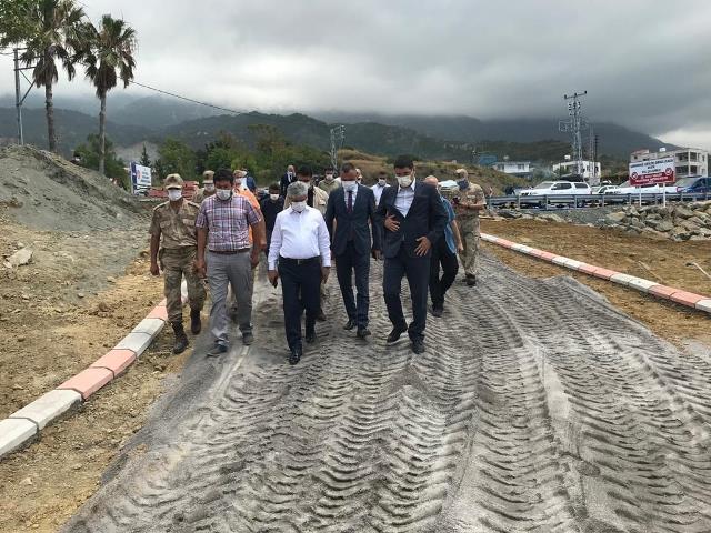 Arsuz Samandağ Yolu ve Kale Karakol binası inşaatında inceleme