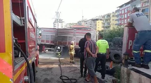 Polis Kontrol noktası TIR yangınını önledi