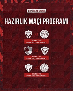 Hatayspor Erzurum da 3 özel maç yapacak