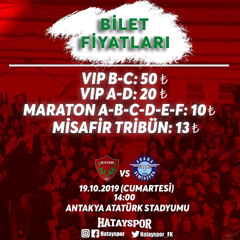 Hatayspor yönetimi bilet fiyatlarını düşürdü