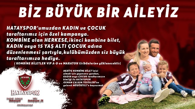 Hatayspordan kadın ve çocuk taraftarlar için özel kampanya