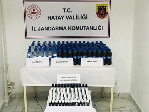 Hassa'da 95 litre sahte içki geçirildi