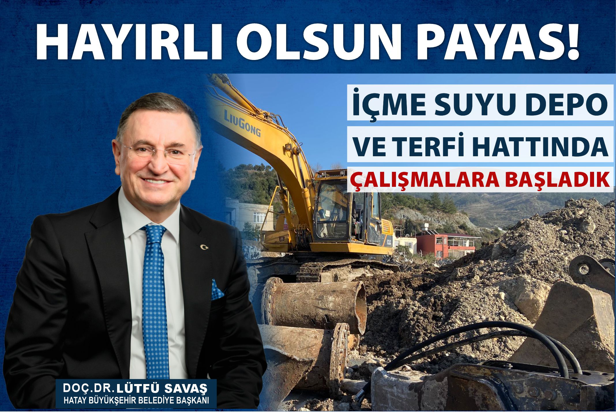 Payasa 7 km lik içme suyu terfi hattı çalışması