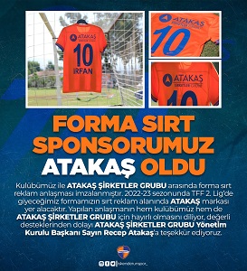 Atakaş Şirketler Grubu İskenderunspor'a da sponsor oldu