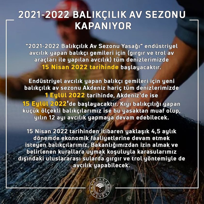 Balıkçılık sezonu bugün kapanıyor