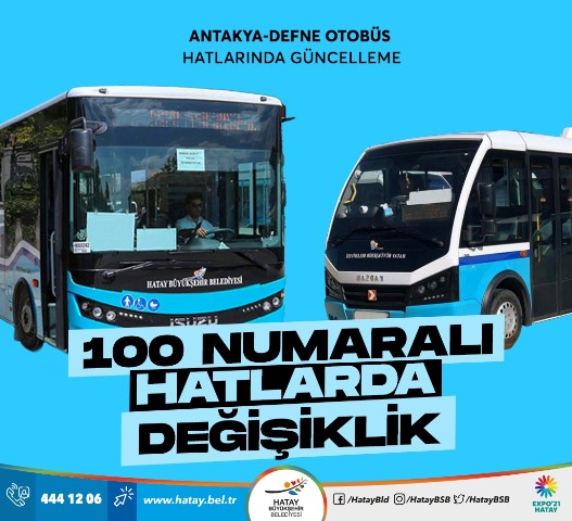 AntakyaDefne otobüs hattına güncelleme