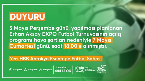 Erhan Aksay EXPO Futbol Turnuvası Cumartesi günü