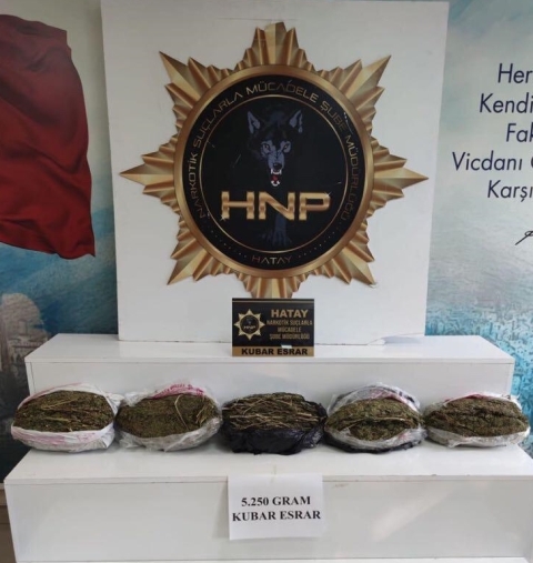 Araziye saklanmış 5 kilo 250 gram esrar ele geçirildi