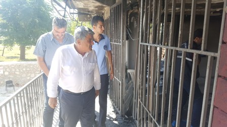 Yaman’dan yanan ilçe binasında inceleme