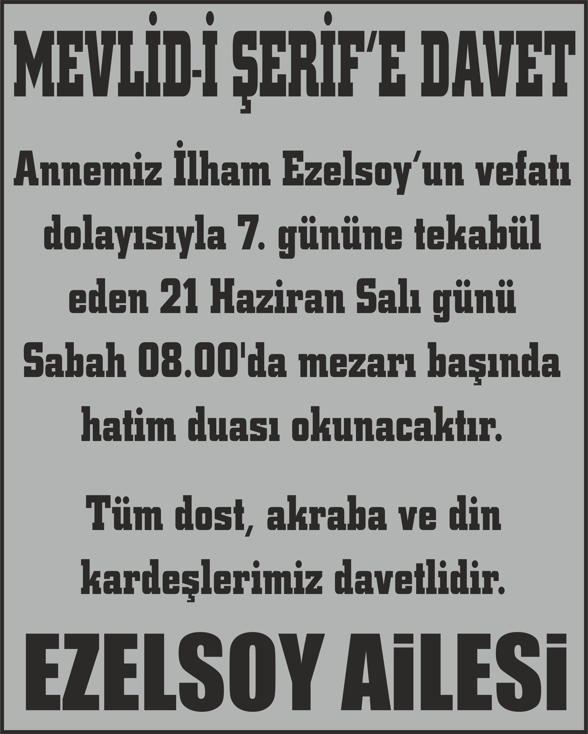 mevlidi şerife davet