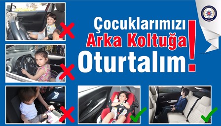 Çocuklar arka koltuğa